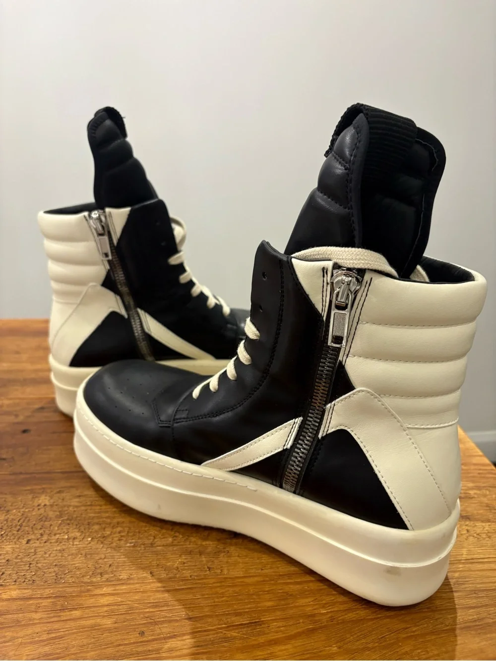Rick Owen’s Mega Geobasket Chunky High Top Platform Sneakers  European Size 42